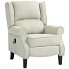 Vibrating Massage Recliner Chair with Heat, Beige Wingback Push Back Chair, Ultimate Living Room Comfort