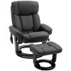 Massage Recliner Chair, Recliner with Ottoman, 10-Point Vibrating Massage and Swivel Function for Living Room, Bedroom & office, Black