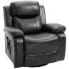 PU Leather Massage Recliner Chair, Swivel Massage Recliner with Remote Control, Footrest, Padded Seat for Living Room, Bedroom, Black