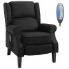 Recliner Massage Chair with Heat, Massage Recliner Chair with Remote Controller, Side Pocket, Black