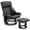 Massage Recliner Chair Massage Sofa with Ottoman Footrest, 10-Point Vibrating Massage and Heating Function for Living Room, Bedroom, Black