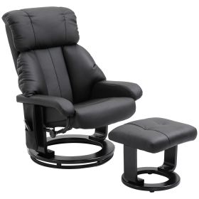 Massage Recliner Chair Massage Sofa with Ottoman Footrest, 10-Point Vibrating Massage and Heating Function for Living Room, Bedroom, Black