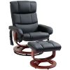 Electric Recliner Chair with Ottoman, 10 Vibration Points & Side Pocket for Convenience, Black