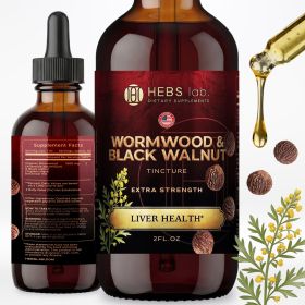 Wormwood & Black Walnut Tincture Liquid Extract â€“ Extra Strength Liver Health & Detox Support, 2 fl oz