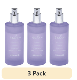 (3 pack) Allswell Relax (Lavender + Jasmine + Chamomile) Scented Room & Linen Spray 3.4 Fl oz (100mL)