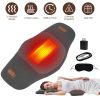 2 In 1 Electric Lumbar Massager Support Pillow Memory Foam Lower Back Massager with Heat Vibration Adapter for Pain Relief