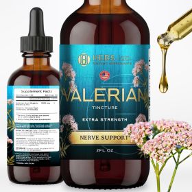 Valerian Root Tincture Liquid Extract â€“ Extra Strength Nerve & Sleep Support Supplement, 2 fl oz