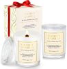2 Pack Wooden Wick Coconut & Vanilla Candle Gift Set â€“ Long Lasting Soy Wax Candles with Gift Boxes