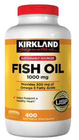 Kirkland Signature Fish Oil 1000 mg., 400 Softgels