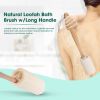 Natural Loofah Bath Brush with Long Wooden Handle for Shower - Eco-Friendly Exfoliating Body Scrubber for Back Cleaning, Gentle Skin Smoothing