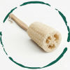 Natural Loofah Bath Brush with Long Wooden Handle for Shower - Eco-Friendly Exfoliating Body Scrubber for Back Cleaning, Gentle Skin Smoothing