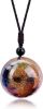 7 Chakra Natural Healing Necklace for Women Men Crystal Quarz Stone Pendant Necklace with Ammonite Resin