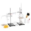 Essential Oil Distillation Kit, 500ml Distillation Apparatus, 3.3 Boro Lab Glassware Distillation Kit with Alcohol Lamp, Ceramic Mesh and 24, 40 Joint