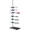 Lab Stand Support, Laboratory Retort Support Stand Set, Steel Lab Stand 23.6" Rod and 8.3" x 5.3" Cast Iron Base, Includes Flask Clamps