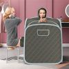 2-Person 800W Portable Sauna Tent (Grey) - 9 Temp Levels (Max 129Â°F) + 15-90min Timer, 3L Steamer (Explosion-Proof Lid)