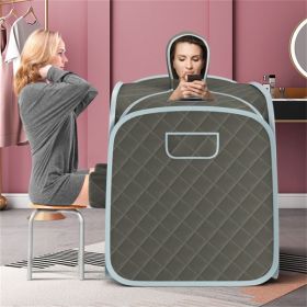 2-Person 800W Portable Sauna Tent (Grey) - 9 Temp Levels (Max 129Â°F) + 15-90min Timer, 3L Steamer (Explosion-Proof Lid)