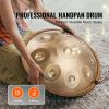 Handpan Drum, 22 in & 9 Notes, D Minor Hand Drum, Hand Pan Drum Instrument with Mallets, 440Hz Handpan Stand & Carry Bag, Steel Healing Sound Drum