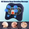 Shiatsu Neck & Shoulder Massager - 4D Deep Kneading, Rechargeable & Portable, Adjustable Heating & Intensities - Includes Storage Bag