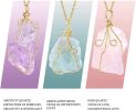Crystal Necklace; Natural Quartz Stone Healing Crystal Pendant Necklace Full Wire Wrap Gemstone Necklace for Women
