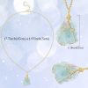Crystal Necklace; Natural Quartz Stone Healing Crystal Pendant Necklace Full Wire Wrap Gemstone Necklace for Women