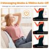 Shiatsu Back Massager 3D Deep Tissue Kneading Massage Pillow Cordless USB Rechargeable with 3 Massaging Modes 2 Heating Levels 10Mins Auto-Off for Bac