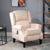 Recliner Massage Chair with Heat, Massage Recliner Chair with Remote Controller, Side Pocket, Cream White