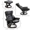 Massage Recliner Chair with Ottoman, 10 Vibration Points, Adjustable Backrest, Remote, Black