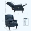 Massage Sofa Chair with Heat, Massage Recliner Chair with Remote Controller, Side Pocket, Blue