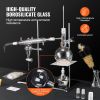 Essential Oil Distillation Kit, 500ml Distillation Apparatus, 3.3 Boro Lab Glassware Distillation Kit with Alcohol Lamp, Ceramic Mesh and 24, 40 Joint
