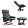 Electric Recliner Chair with Ottoman, 10 Vibration Points & Side Pocket for Convenience, Black