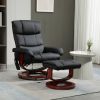 Electric Recliner Chair with Ottoman, 10 Vibration Points & Side Pocket for Convenience, Black