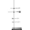 Lab Stand Support, Laboratory Retort Support Stand 2 Sets, Steel Lab Stand 23.6" Rod and 8.3" x 5.3" Cast Iron Base, Includes Flask Clamps