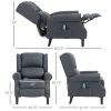 Vibrating Massage Recliner Chair with Heat, Wingback Push Back Reclining Chair for Living Room, Charcoal Gray
