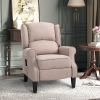 Vibration Massage Recliner Chair for Living Room with Heat, Wingback Single Sofa, Modern Linen Fabric Push Back Reclining Chair with Footrest