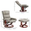 Massage Recliner Chair with Ottoman, Swivel Recliner and Footrest, Faux Leather Reclining Chair with Remote Control