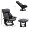 Massage Recliner Chair Massage Sofa with Ottoman Footrest, 10-Point Vibrating Massage and Heating Function for Living Room, Bedroom, Black