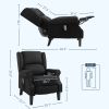 Recliner Massage Chair with Heat, Massage Recliner Chair with Remote Controller, Side Pocket, Black