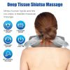 1Pc 2 In 1 Neck Massager Pillow with Heat Electric Memory Foam Travel Pillow Shiatsu Neck Massager with 3 Speeds Timer for Home Office Travel