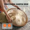 Handpan Drum, 22 in & 10 Notes, D Minor Hand Drum, Hand Pan Drum Instrument with Mallets, 432Hz Handpan Stand & Carry Bag, Steel Healing Sound Drum