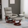 Massage Recliner Chair with Ottoman, Swivel Recliner and Footrest, Faux Leather Reclining Chair with Remote Control