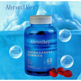 Abronikey Ashwagandha & Vitamin D Gummy-Mixed Berry, KSM-66, Vegan,PlantBased, Non-GMO, Gluten-Free & Gelatin Free (Option: Capsules)