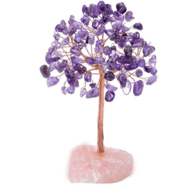 Amethyst Crystal Tree Crystals Healing Stones Reiki Natural Crystals Base (Color: pink purple)