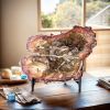 1pc Stunning Petrified Wood Stone Slab - Paleontological Fossil Display with Preserved Wood Grain & Mineral Veins