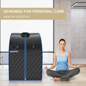 Portable Personal Steam Sauna Spa with 3L Blast (Color: Black)