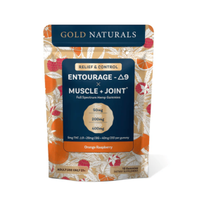 5 mg Entourage Î”9 Muscle + Joint Hemp Gummies â€“ Utah Compliant, Full-Spectrum Relief & Recovery (Flavor: Orange Raspberry, size: 10 PACK)