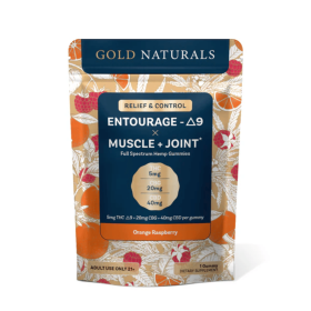 5 mg Entourage Î”9 Muscle + Joint Hemp Gummies â€“ Utah Compliant, Full-Spectrum Relief & Recovery (Flavor: Orange Raspberry, size: 1 PACK)