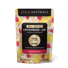 10mg Entourage Î”9 THC Gummies â€“ Full-Spectrum Hemp Extract for Stress Relief, Relaxation & Sleep (Flavor: Strawberry Lemonade, size: 10 PACK)