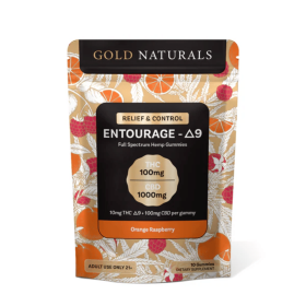 10mg Entourage Î”9 THC Gummies â€“ Full-Spectrum Hemp Extract for Stress Relief, Relaxation & Sleep (Flavor: Orange Raspberry, size: 25 PACK)