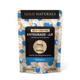 10mg Entourage Î”9 THC Gummies â€“ Full-Spectrum Hemp Extract for Stress Relief, Relaxation & Sleep (Flavor: Blue Raspberry, size: 10 PACK)
