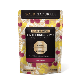 10mg Entourage Î”9 THC Gummies â€“ Full-Spectrum Hemp Extract for Stress Relief, Relaxation & Sleep (Flavor: Cherry Lemon, size: 25 PACK)